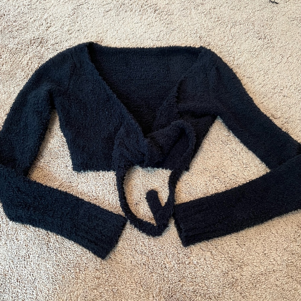 Skims Kim Kardashian cozy collection knit wrap top